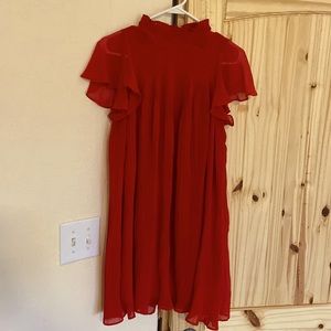 Red sheer cocktail dress